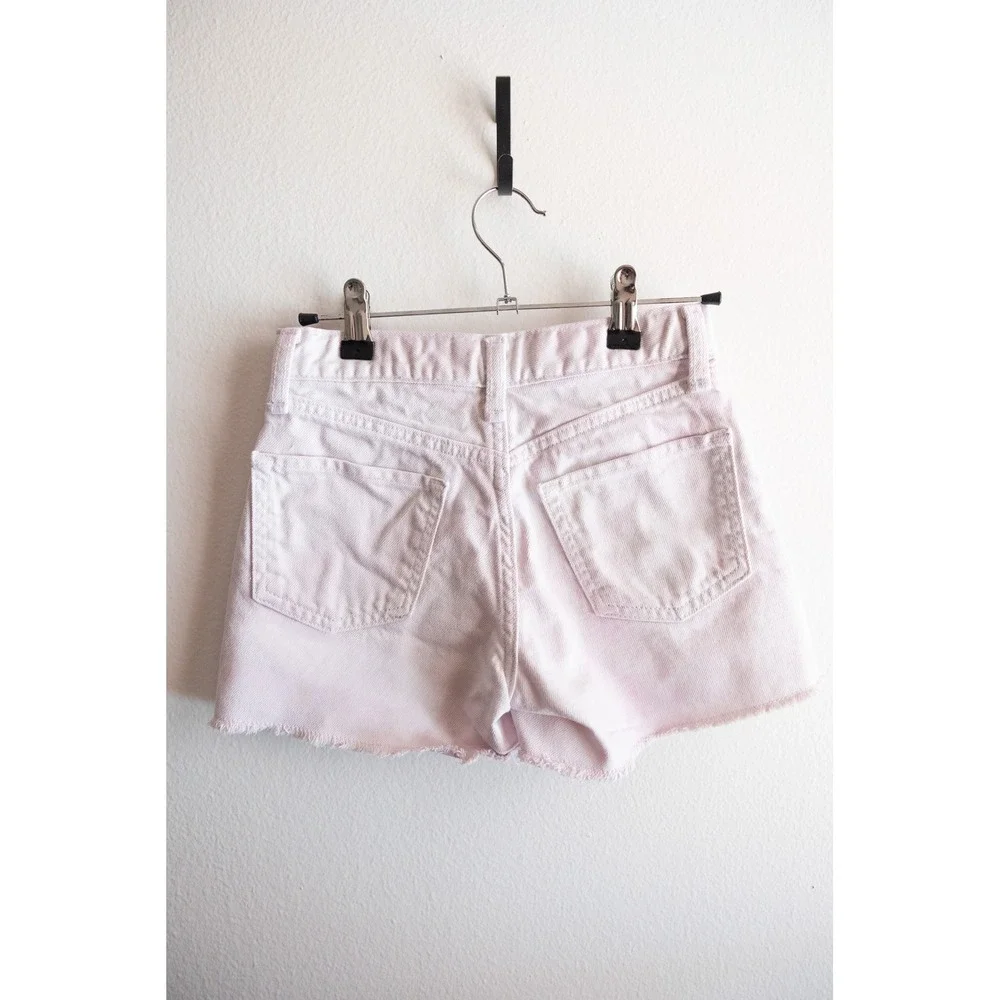 Old Navy Girls Light Pink Denim Butterfly Moth Patch Upcycled Cutoff Shorts